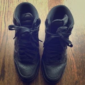 Black Leather Nike Sneakers